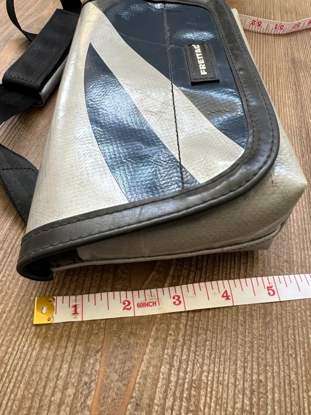 Freitag Jamie Blue and Gray Messenger Hip Bag